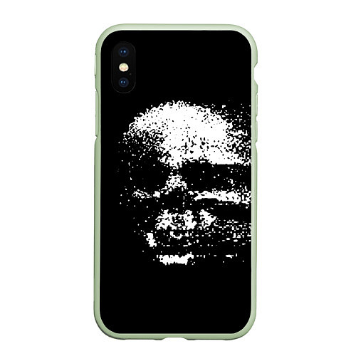 Чехол iPhone XS Max матовый Skulls glitch / 3D-Салатовый – фото 1