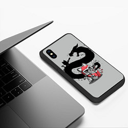 Чехол iPhone XS Max матовый Кот рыцарь, цвет: 3D-черный — фото 2