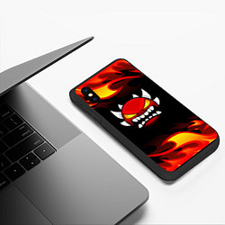 Чехол iPhone XS Max матовый Geometry Dash Fire, цвет: 3D-черный — фото 2