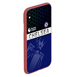 Чехол iPhone XS Max матовый FC Chelsea London ФК Челси Лонон, цвет: 3D-красный — фото 2