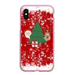 Чехол iPhone XS Max матовый Новогоднее настроение Santa