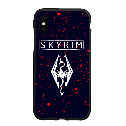 Чехол iPhone XS Max матовый TESV: SKYRIM - Брызги / 3D-Черный – фото 1