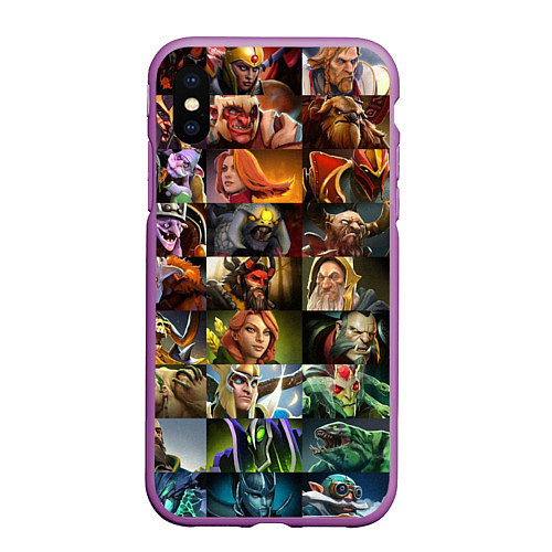 Чехол iPhone XS Max матовый HEROES DOTA 2 ПЕРСОНАЖИ ДОТА 2 / 3D-Фиолетовый – фото 1