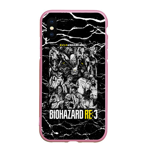 Чехол iPhone XS Max матовый Biohazard re3 / 3D-Розовый – фото 1