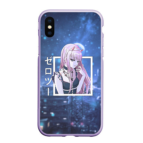 Чехол iPhone XS Max матовый Zero Two в платье, Darling in the Franxx / 3D-Светло-сиреневый – фото 1