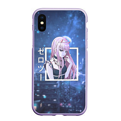 Чехол iPhone XS Max матовый Zero Two в платье, Darling in the Franxx, цвет: 3D-светло-сиреневый