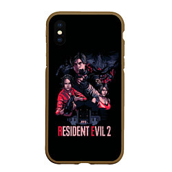 Чехол iPhone XS Max матовый RE 2 Remaster, цвет: 3D-коричневый