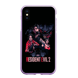 Чехол iPhone XS Max матовый RE 2 Remaster, цвет: 3D-сиреневый