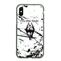 Чехол iPhone XS Max матовый The Elder Scrolls брызги в разные стороны