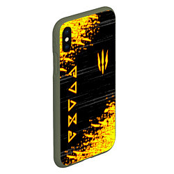 Чехол iPhone XS Max матовый The Witcher Neon, цвет: 3D-темно-зеленый — фото 2