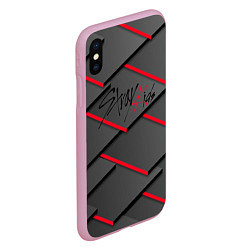 Чехол iPhone XS Max матовый Stray kids, K-pop, плиты, цвет: 3D-розовый — фото 2