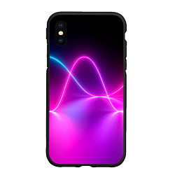 Чехол iPhone XS Max матовый Лучи света pink theme, цвет: 3D-черный