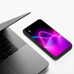 Чехол iPhone XS Max матовый Лучи света pink theme, цвет: 3D-черный — фото 2