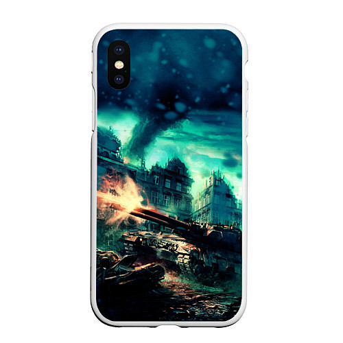 Чехол iPhone XS Max матовый Танк СТ-II / 3D-Белый – фото 1