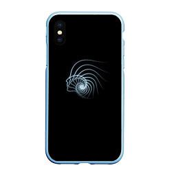 Чехол iPhone XS Max матовый Геометрия Души blue theme