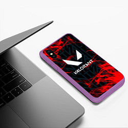 Чехол iPhone XS Max матовый Valorant Fire, цвет: 3D-фиолетовый — фото 2
