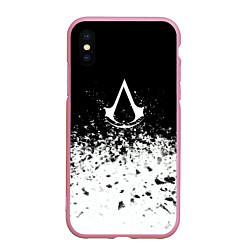 Чехол iPhone XS Max матовый Assassins creed ассасины, цвет: 3D-розовый