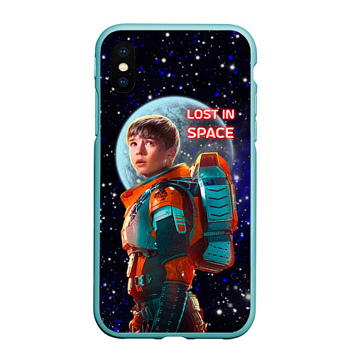 Чехол iPhone XS Max матовый Затерянные в космосе Lost in space / 3D-Мятный – фото 1