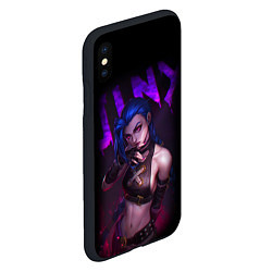 Чехол iPhone XS Max матовый JINX ARCANE НАДПИСЬ LEAGUE OF LEGENDS, цвет: 3D-черный — фото 2