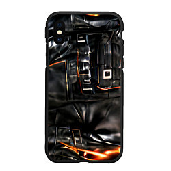 Чехол iPhone XS Max матовый Стиль терминатора, цвет: 3D-черный