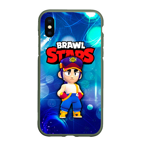 Чехол iPhone XS Max матовый Fang Фэнг Brawl Stars / 3D-Темно-зеленый – фото 1