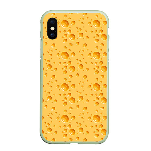 Чехол iPhone XS Max матовый Сыр Cheese / 3D-Салатовый – фото 1