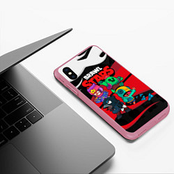 Чехол iPhone XS Max матовый Бойцы Brawl Stars, цвет: 3D-малиновый — фото 2