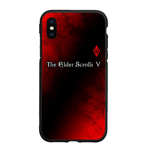 Чехол iPhone XS Max матовый SKYRIM - Tie-Dye / 3D-Черный – фото 1