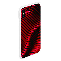 Чехол iPhone XS Max матовый Волны красного металла, цвет: 3D-белый — фото 2