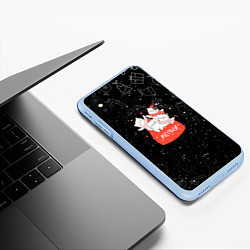 Чехол iPhone XS Max матовый Котята новогодние, цвет: 3D-голубой — фото 2