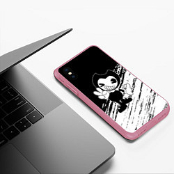 Чехол iPhone XS Max матовый Bendy and the ink machine - Bendy, цвет: 3D-малиновый — фото 2