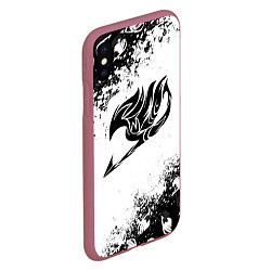 Чехол iPhone XS Max матовый ХВОСТ ФЕИ ЧЁРНЫЙ СИМВОЛ FAIRY TAIL BLACK, цвет: 3D-малиновый — фото 2