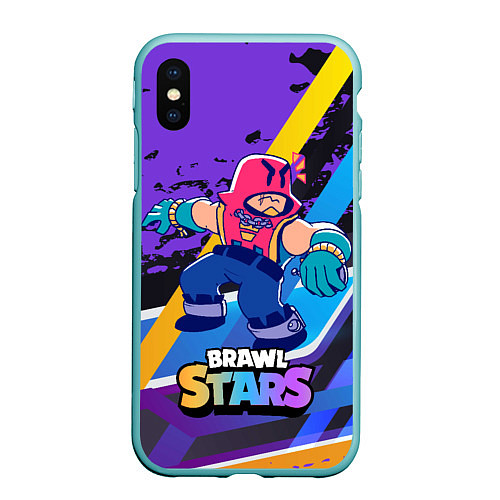 Чехол iPhone XS Max матовый Brawl Stars Grom / 3D-Мятный – фото 1