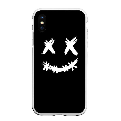 Чехол iPhone XS Max матовый Fake smile / 3D-Белый – фото 1