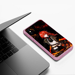Чехол iPhone XS Max матовый ДИЛЮК ГЕНШИН ИМПАКТ ОГОНЬ GENSHIN IMPACT FIRE, цвет: 3D-розовый — фото 2