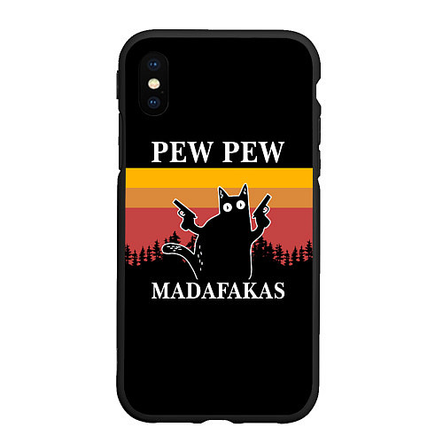 Чехол iPhone XS Max матовый Madafakas! PEW PEW / 3D-Черный – фото 1