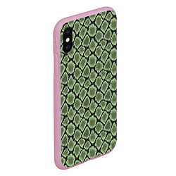 Чехол iPhone XS Max матовый Змеиная Шкура Snake, цвет: 3D-розовый — фото 2