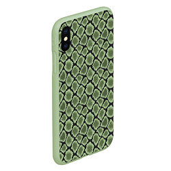 Чехол iPhone XS Max матовый Змеиная Шкура Snake, цвет: 3D-салатовый — фото 2