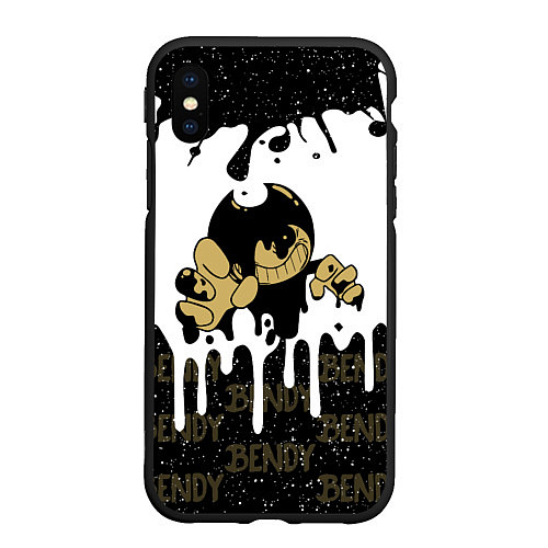 Чехол iPhone XS Max матовый КРУТОЙ BENDY AND THE INK MACHINE / 3D-Черный – фото 1