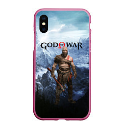 Чехол iPhone XS Max матовый Великий God of War Z, цвет: 3D-малиновый