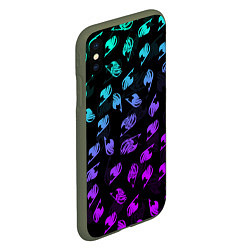 Чехол iPhone XS Max матовый FAIRY TAIL NEON LOGO SYMBOL, цвет: 3D-темно-зеленый — фото 2