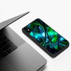 Чехол iPhone XS Max матовый Изумрудное настроение, цвет: 3D-черный — фото 2