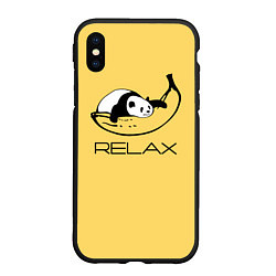 Чехол iPhone XS Max матовый Relax - панда на банане