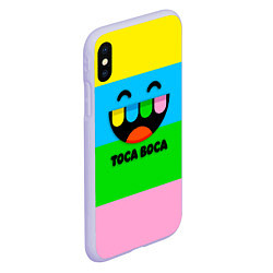 Чехол iPhone XS Max матовый Toca Boca Logo Тока Бока, цвет: 3D-светло-сиреневый — фото 2