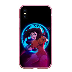 Чехол iPhone XS Max матовый DIANE SEVEN DEADLY SINS NEON ДИАНА, цвет: 3D-розовый