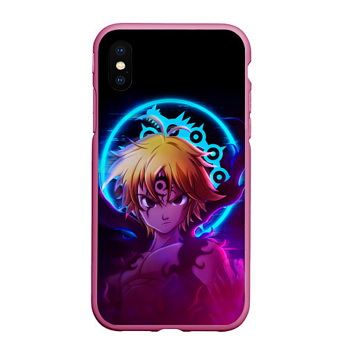 Чехол iPhone XS Max матовый MELIODAS 7 DAEDLY SINS МЕЛИОДАС / 3D-Малиновый – фото 1