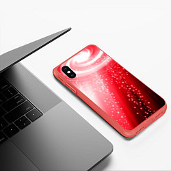Чехол iPhone XS Max матовый Красная космическая спираль, цвет: 3D-красный — фото 2