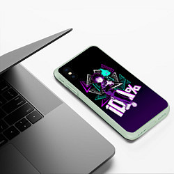Чехол iPhone XS Max матовый Шигео и Ямочки - Моб Психо 100, цвет: 3D-салатовый — фото 2