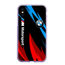 Чехол iPhone XS Max матовый BMW Логотип Узор, цвет: 3D-светло-сиреневый