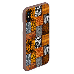 Чехол iPhone XS Max матовый Тигр, полосы, 2022, цвет: 3D-коричневый — фото 2